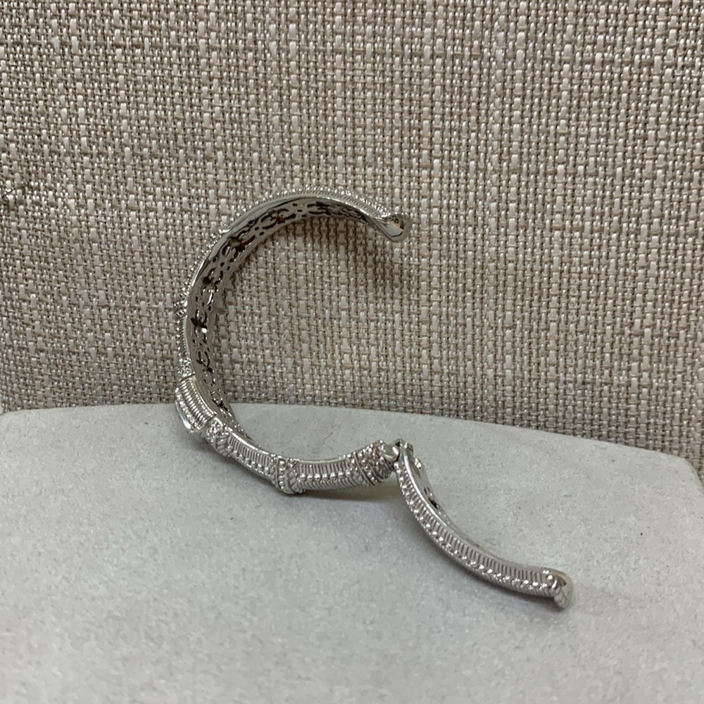 JUDITH RIPKA CZ & Sterling Silver Hinged Cuff Bracelet - Picture 4 of 6